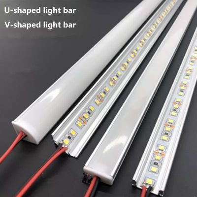 1-30 PCS LED rigid strip DC12V 50CM 20 inch SMD5730 36LEDs U/V-shaped flat LED aluminum channel rigid strip for indoor lighting
