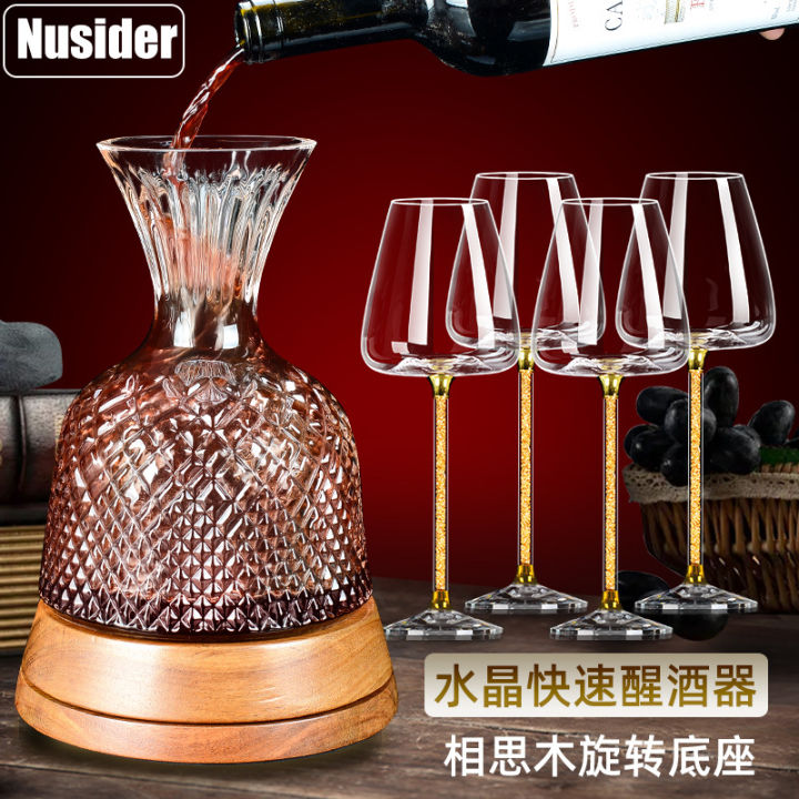 ชุดอุปกรณ์ทำไวน์ชุดแก้วไวน์แดง6แว่นตาคริสตัลพร้อมขวดใส่องุ่นเพชรแว่นตาสไตล์ยุโรปชุดแก้วไวน์