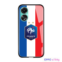 Casing Ponsel สำหรับ Vivo Y27 5G A78 OPPO หรูหรา4G เคสป้ายสโมสรฟุตบอลกระจกเทมเปอร์กรอบป้องกันด้านหลังกันกระแทก