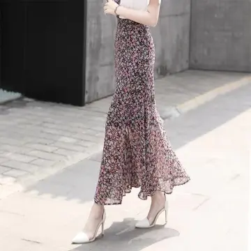 Chân váy chữ a đuôi cá vải voan hoa eo cao thời trang Chất Đẹp | Shopee  Việt Nam