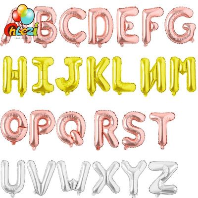 16 inch Rose Gold Silver A-Z Alphabet Letters Ballons Baby Shower Birthday Party Supplies Love Wedding Decor DIY Foil Balloons Balloons