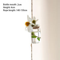 Hydroponic Containe Hanging Vase Flower Plant Containe Mini Bottle Wind Chimes Vase Hanging Vase Decor Glass Vase