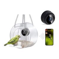 Smart Bird House Pet Feeder Acrylic with Camera Home Pet Bird Feeder Transparent 1080P HD Easy Installation