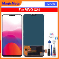 MagicMeta LCD TFT 6.28นิ้วสำหรับ Vivo ชิ้นส่วนจอสัมผัสแอลซีดีของเครื่องแปลงดิจิทัล X21อะไหล่พร้อมกรอบกลางสำหรับ Vivo X21 1725 X21A จอ