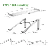 【Hot ticket】 โต๊ะอะลูมิเนียมขาตั้งแล็ปท็อปปรับระดับได้พับเก็บได้สำหรับแมคบุ๊กโปรแอร์ขนาด7-15นิ้วขาตั้งแล็ปท็อป