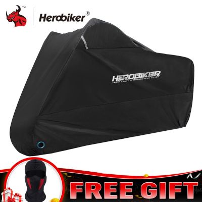 HEROBIKER Motorcycle Protective Cover Outdoor UV Protector Waterproof Dustproof Rain Cover With Storage Bag Reflective Logo Covers