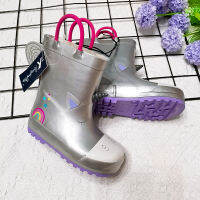 Silver New Fashion Girls Rainboots Unicorn Children Rain Shoes Waterproof Baby Water Shoes Toddler Animal Boots Lovely Outside