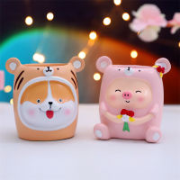 Cartoon Gift Adorable Pet Rose Lu Pig-Like Pen Containe Storage Box Desktop Accessories Gift For Students And Children