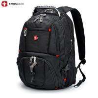 SWISSGEAR นาฬิกาข้อมือ SA8112 รุ่น 17 นิ้วกันน้ำยามว่างความจุขนาดใหญ่กีฬากลางแจ้งและท่องเที่ยวแล็ปท็อปธุรกิจกระเป๋าเป้สะพายหลังกระเป๋าคอมพิวเตอร์สำหรับบุรุษและสตรี (สีดำ)