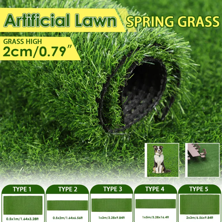 2cm Height Spring Grass With Grid Tight and Firm Artificial Turf Lawn