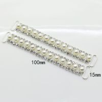 15*100มิลลิเมตรมุก Rhinestone ที่เชื่อมบีกินี่/รองเท้าการตกแต่งเสื้อผ้าหัวเข็มขัดเชื่อมต่อบิกินี่ชายหาด