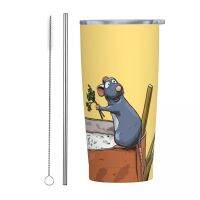 Ratatouille Tumbler With Straw Funny Remy Stainless Steel Mugs Cup Double Wall Vacuum Insulated For Cold And Hot Water 20Oz