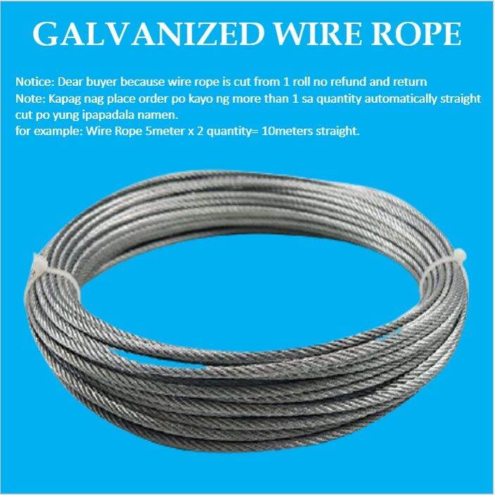 Steel Cable 6mm 8mm 10mm 5m15m Galvanized Steel Wire Rope Steel Wire Rope Cable Wire Rope♂