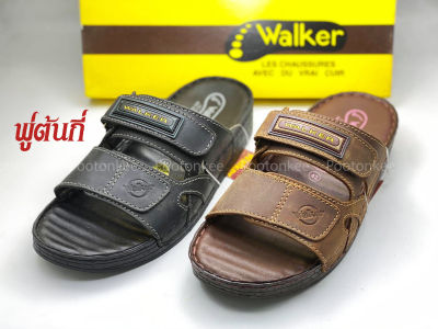 รองเท้า WALKER รุ่น WB698 รองเท้าแตะวอคเกอร์ รองเท้าหนังแท้  สีดำ น้ำตาล ของแท้!!