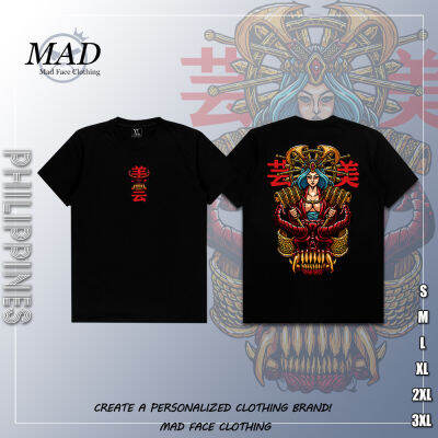 MADFACE เสื้อผ้าญี่ปุ่น art-Geisha Tee ของขวัญสำหรับ Unisex Heavyweight Top streetwear เสื้อยืด