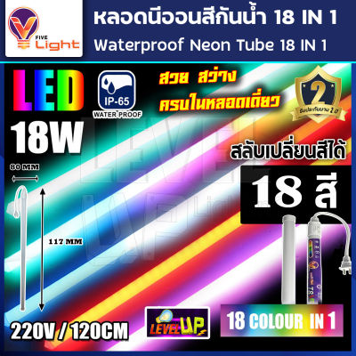 หลอดไฟ LED หลอดนีออนสี หลอดไฟงานวัด ขั้วกันน้ำ พร้อมปลั๊กเสียบ V-LIGHT 18 วัตต์ มีสี 18 สีในหลอดเดียว ไฟงานแต่ง ไฟงานบวช ไฟประดับ หลอดไฟ นีออน