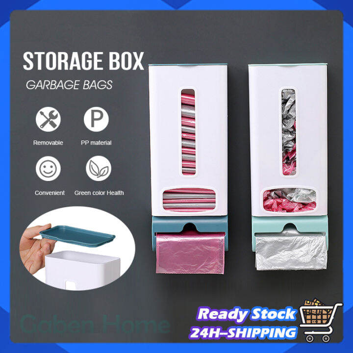 Garbage Bag Storage Box Kitchen WallMounted Plastic Bag Holder With