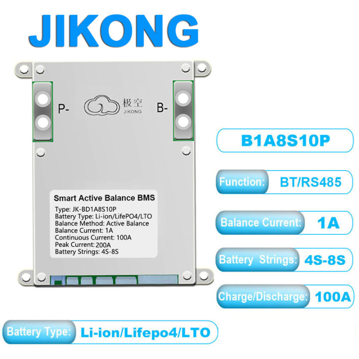 Jikong Active Smart BMS For LifePO4 Li-ion LTO Battery 4S 5S 6S 7S 8S ...