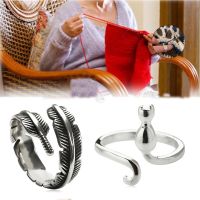 ✒ Open Finger Wear Yarn Guides Jewelry Crochet Loop Sewing Hook Knitted Ring Knitting Loop