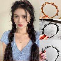 【YF】 Ruoshui Woman Non-Slip Hairband With Clips Double Band Headband Hairstyle Bezel Hair Hoop Accessories Headwear