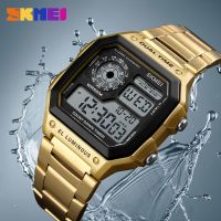 （A Decent035）SKMEI Reloj นาฬิกาข้อมือนาฬิกาข้อมือสแตนเลส Relojes Deportivos Zegarek