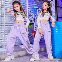 [COD] Childrens hip-hop clothes loose girls Korean version of the trendy fashion handsome off-the-shoulder dance suit tide