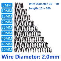 2.0mm Cylidrical Coil Compression Spring Rotor Return Compressed Spring Release Pressure Spring Steel 65Mn Wire Diameter 2.0mm Cleaning Tools