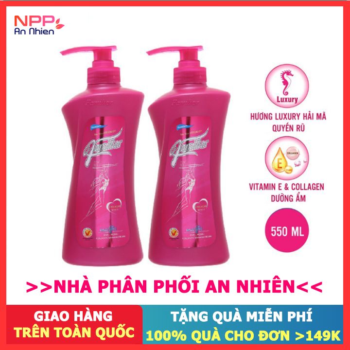 Combo 2 Sữa tắm Collagen Familiar hồng 550ml- NPP AN NHIÊN