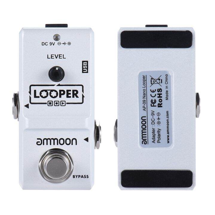 ammoon-ap-09-nano-loop-กีต้าร์ไฟฟ้าลูปเปอร์ปิ๊กกีตาร์เอฟเฟ็กต์-true-bypass-unlimited-overdubs-10นาทีแพดเดิลกีตาร์การบันทึก