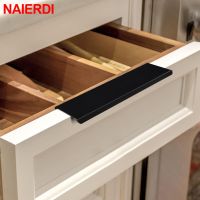 NAIERDI Black Hidden Cabinet Handles Aluminum Alloy Kitchen Cupboard Pulls Drawer Knobs Furniture Handle Bedroom Door Hardware Wall Stickers Decals