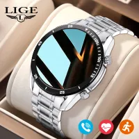 LIGE Đồng Hồ Thông Minh Chính Hãng Cho Nam Vòng Đeo Tay Thể Thao Thời Trang Gọi Bluetooth Màn Hình Cảm Ứng Toàn Bộ Chống Nước Theo Dõi Sức Khỏe Bằng Thép Không Gỉ + Hộp