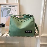 T Texture Versatile Canvas Bag Women Casual Travel Solid Color Shoulder Large Capacity New Style Trendy Fashion Cute Ladies Messenger Liter 【AUG】