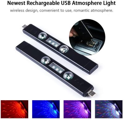 ภายในรถ Ambient Light USB LED RGB Starry Projector Light หลายโหมดบรรยากาศโคมไฟตกแต่งปาร์ตี้สำหรับ Home
