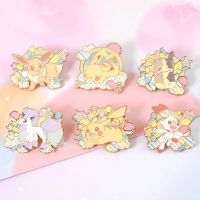 【LZ】✻☁  Liga Cosplay Broche Acessórios Emblema de Metal Pokémon Eevee Pikachu Scorbunny Morpeko Vulpix