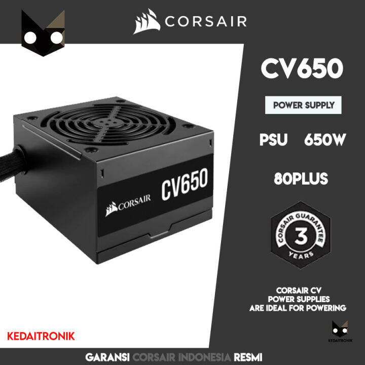 Corsair Power Supply CV650 650 Watt 80 Plus Bronze Compact Design PSU ...