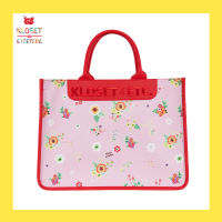 kloset etcetera  Flowerfulla Rectangle Bag / L กระเป๋าถือ ปักตัวหนังสือ พิมพ์ลาย Flowerfulla Rectangleบนหนังเทียม กระเป๋าผู้หญิง กระเป๋าแฟชั่น