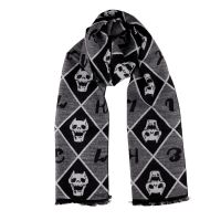 High Quality Anime JoJos Bizarre Adventure Cosplay Kira Yoshikage Cotton Skull Scarf Winter Warm Long Wrap Shawl Bib