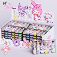 ♦℗ ชุดปากกามาร์กเกอร์ ลายการ์ตูนอนิเมะ Sanrio Kuromi My Melody น่ารัก หกสี สําหรับเด็กผู้หญิง จํานวน 6 ชิ้น