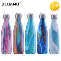 New LOGO Custom Thermos Bottle Vacuum Flasks Stainless Steel Water Bottle Portable Sports Gift Cups 500ml Wood Grain Series