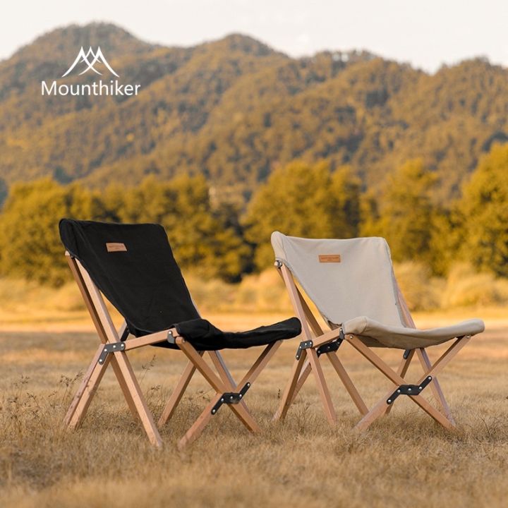 mountainhiker-เก้าอี้ไม้จริง-พับเก็บได้-ผ้าcotton