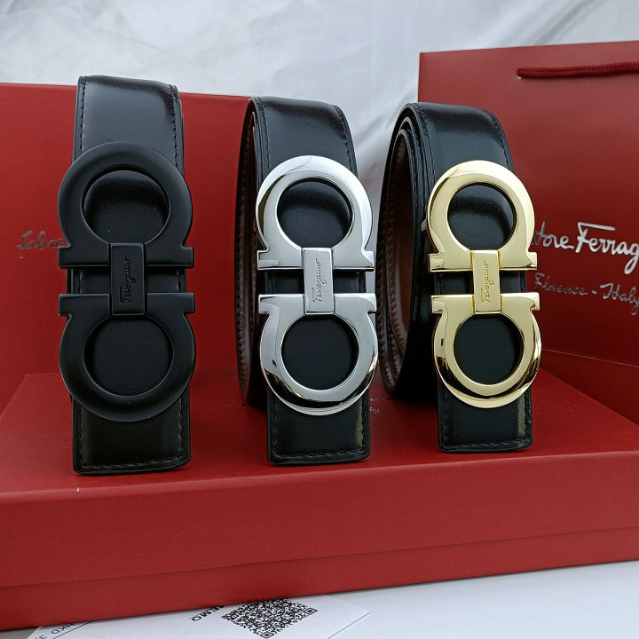 3.5cm logo leather belt - Ferragamo - Men