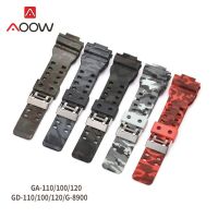 【hot】 16mm Silicone Watchband for G-Shock GA-110 GA-100 GA-120 Camouflage Rubber Men Band G Shock