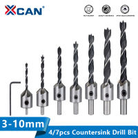 【2023】XCAN 3Mm-10Mm HSS Countersink Drill Bit Set Reamer Woodworking Chamfer Drill Counterbore Pliot Hole Cutter Screw Hole Drill