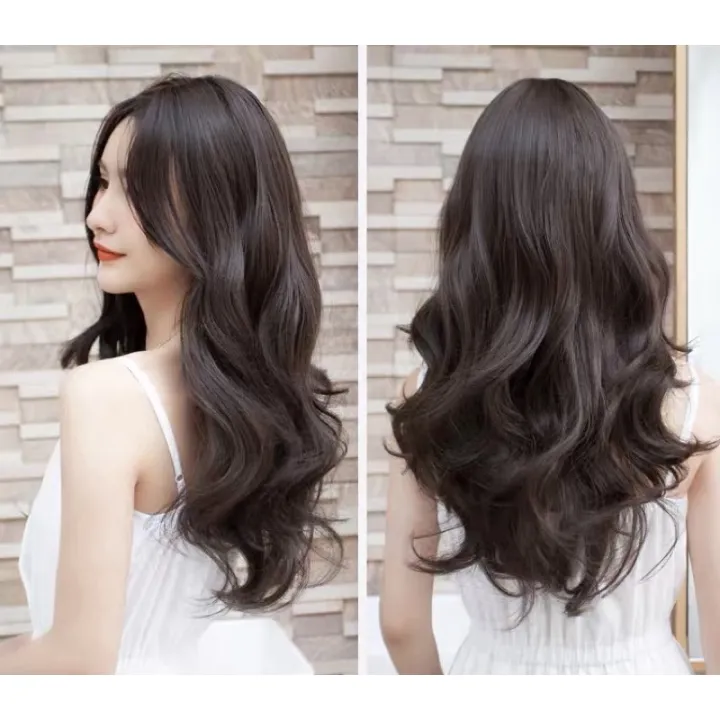 Đẹp ngất ngây với tóc giả nữ nguyên đầu với mái bay dài xoăn và đuôi phong cách Hàn Quốc. Xem hình ảnh để khám phá cách tạo nên vẻ đẹp tuyệt vời này.