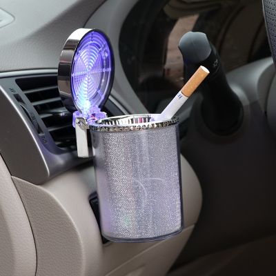 hot！【DT】▫☂  Car Ashtray With Ambient Cigar Ash Tray Trash can Accessories