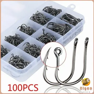  Artificial Fishing Lures 100pcs High Strength Fishing Swivel  Connector and Curved Pin Snap Fishing Hooks Lure Fishing Accessories  Fishing Tackle (Size : 8#) : Sports & Outdoors