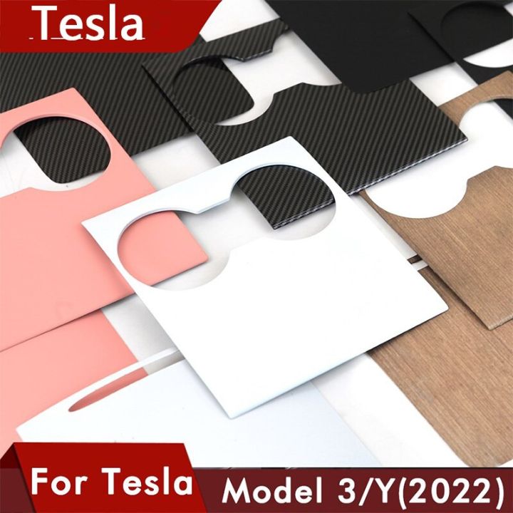 tesla-แผงควบคุมส่วนกลางของรถ-ลายไม้อุปกรณ์เสริม3-y-คาร์บอนไฟเบอร์แผ่น-abs-สามชิ้นส่วนภายในรถยนต์