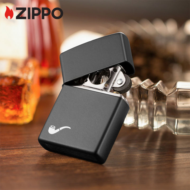 zippo-pipe-lighter-zippo-pipe-black-matte-lighter-zippo-218plสีดําด้าน-ไฟแช็กไม่มีเชื้อเพลิงภายใน