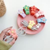 Silicone Flower Phone USB Cable Winder Earphones Organizer Cable Ties Straps Mouse Headphones Charger Cord Management Holder Cable Management