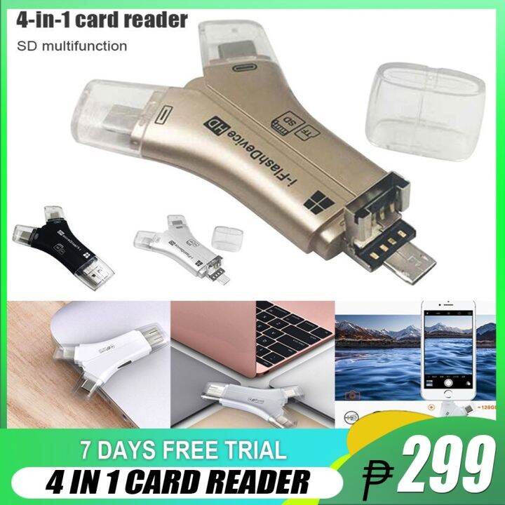 new ksicu Versatile High Speed 4in1 SD Card Reader for All Devices